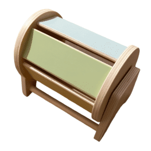 Montessori rotating wooden drum with bells