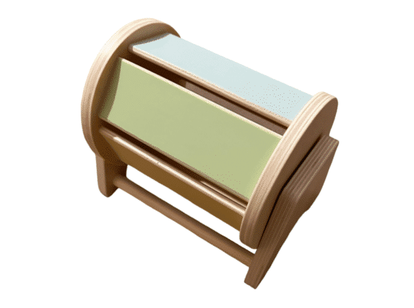 Montessori rotating wooden drum with bells